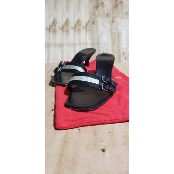 Bally Women’s Beautiful Jekel Brown Slip On Stiletto Heel Sandals Size 8.5 EU 39 - Picture 5 of 8